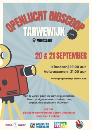 Openlucht bioscoop 20 & 21 september